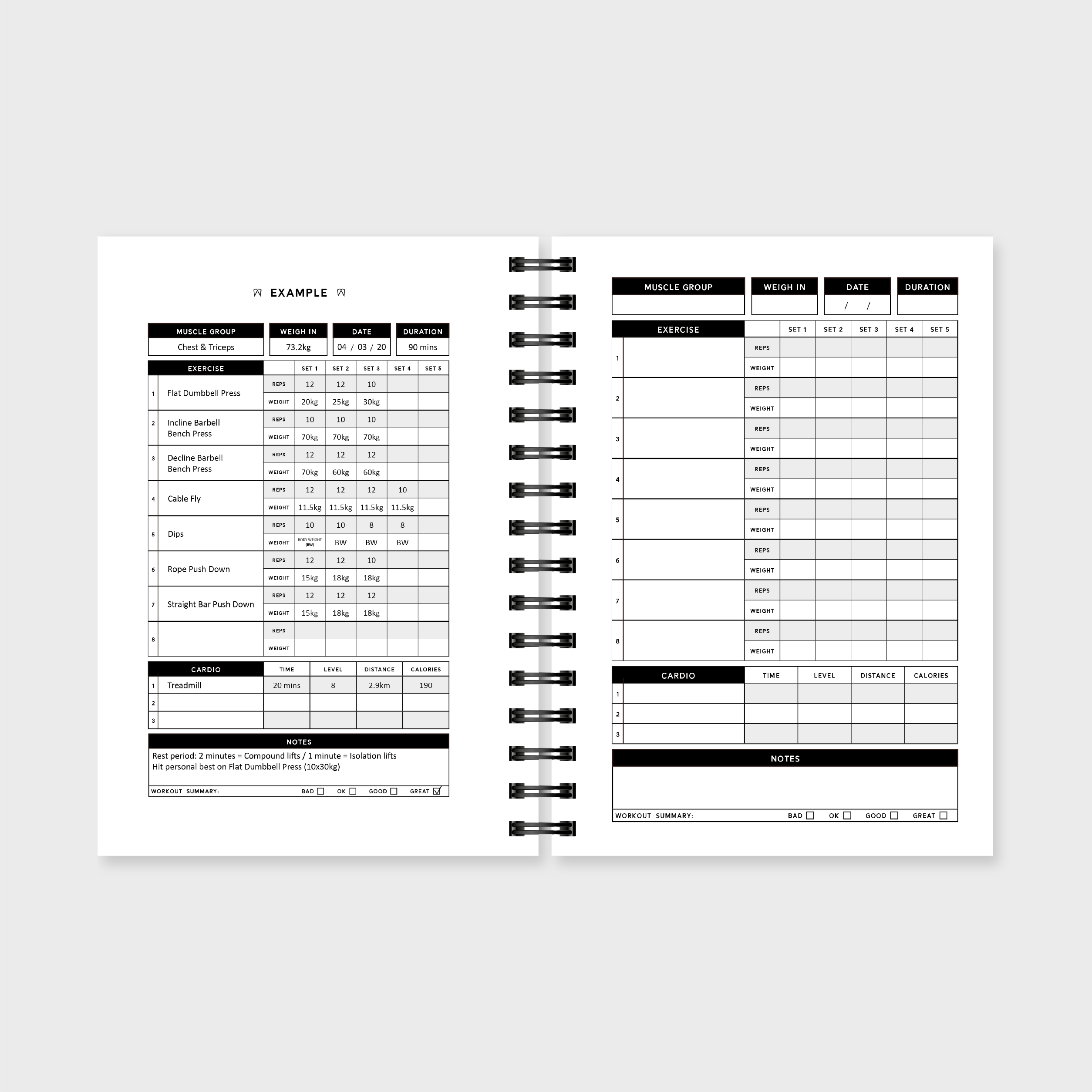 Exercise Journal (A5), Workout Logbook